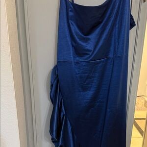 Elegant Blue Satin Dress